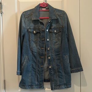 Chico's Blue Jean Jacket Long Coat